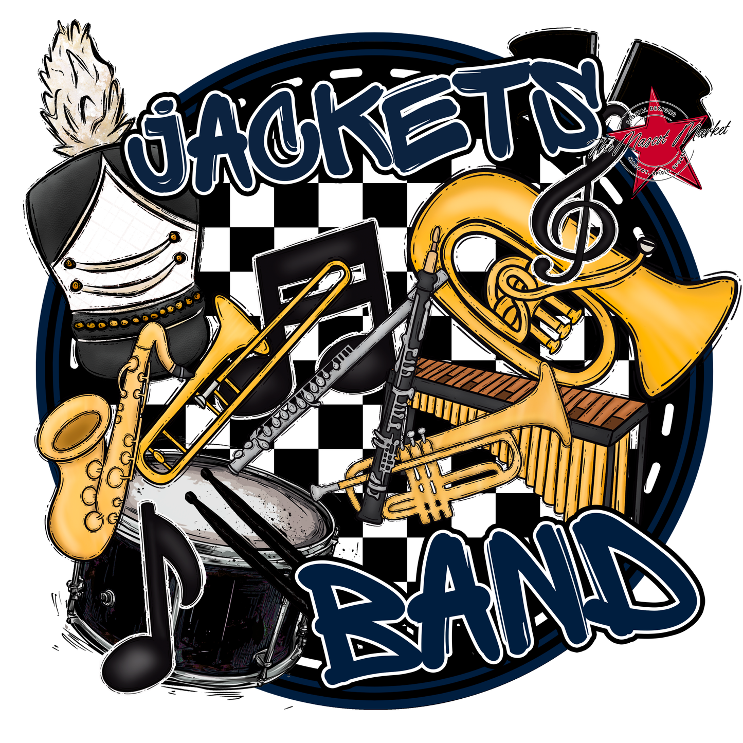 Jackets Circle Band Design-Navy