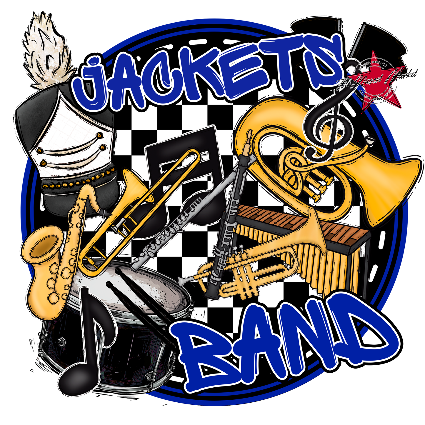 Jackets Circle Band Design-Royal Blue