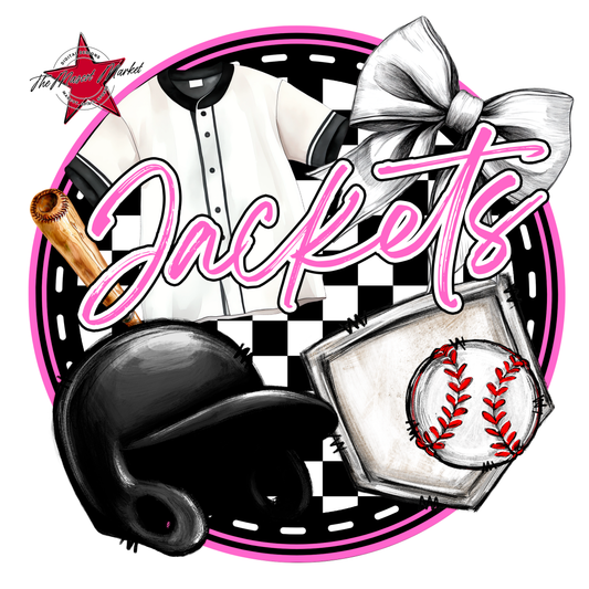 Jackets Circle Baseball Design-Baby Pink