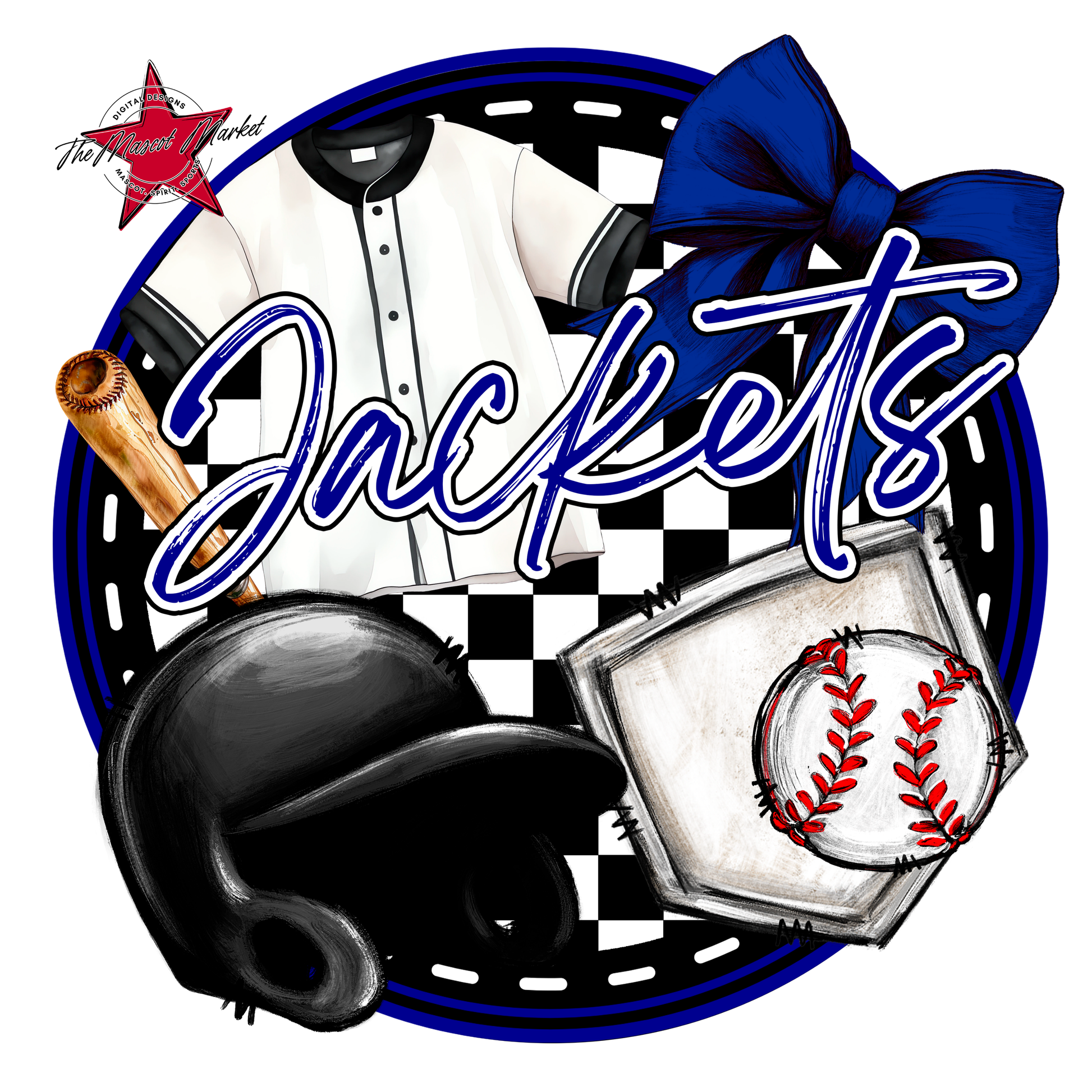 Jackets Circle Baseball Design-Blue