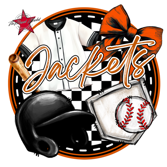 Jackets Circle Baseball Design-Burnt Orange