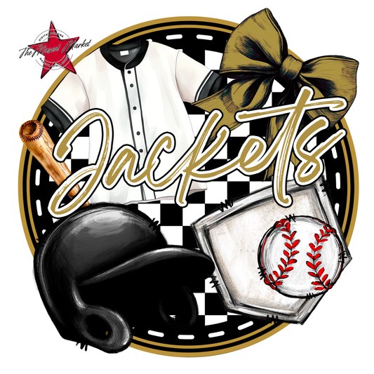 Jackets Circle Baseball Design-Gold
