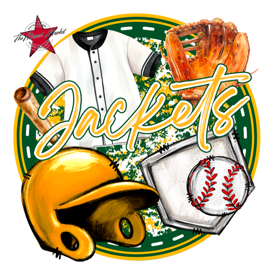 Jackets Circle Baseball Design-Green-Yellow