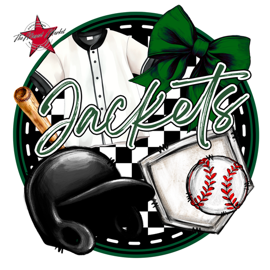 Jackets Circle Baseball Design-Green