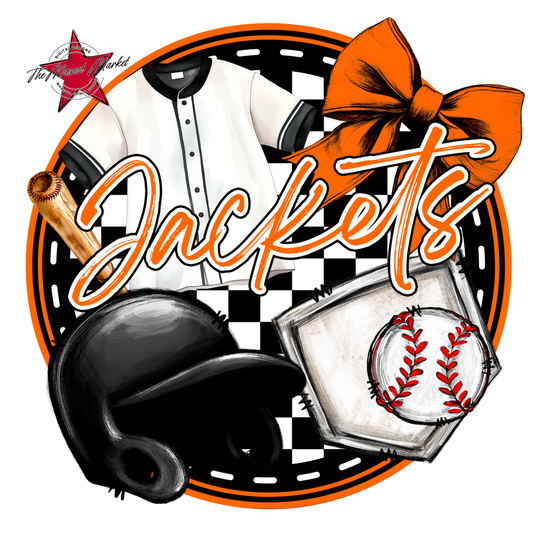 Jackets Circle Baseball Design-Orange