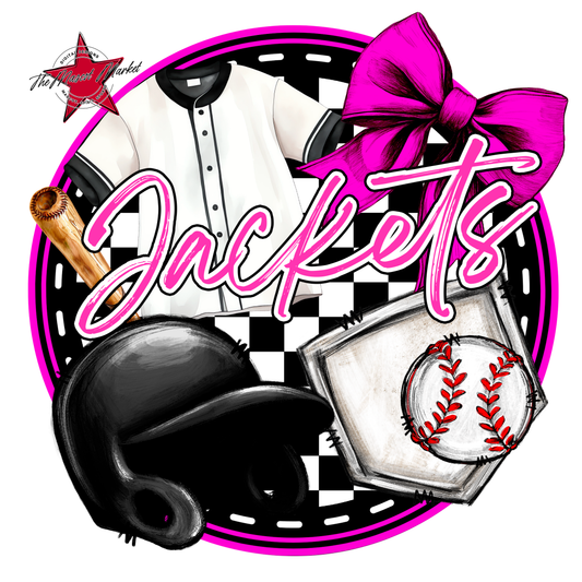 Jackets Circle Baseball Design-Pink