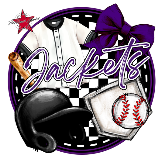 Jackets Circle Baseball Design-Purple
