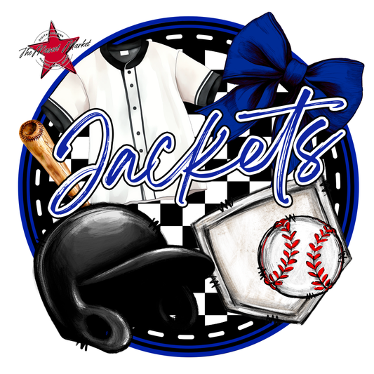 Jackets Circle Baseball Design-Royal Blue