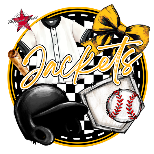 Jackets Circle Baseball Design-Yellow