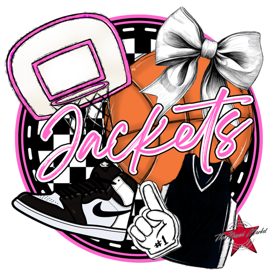 Jackets Circle Basketball Design-Baby Pink
