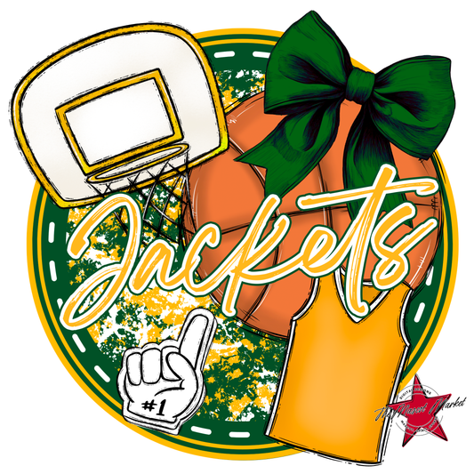 Jackets Circle Basketball Design-Green-Yellow
