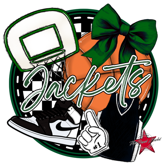 Jackets Circle Basketball Design-Green