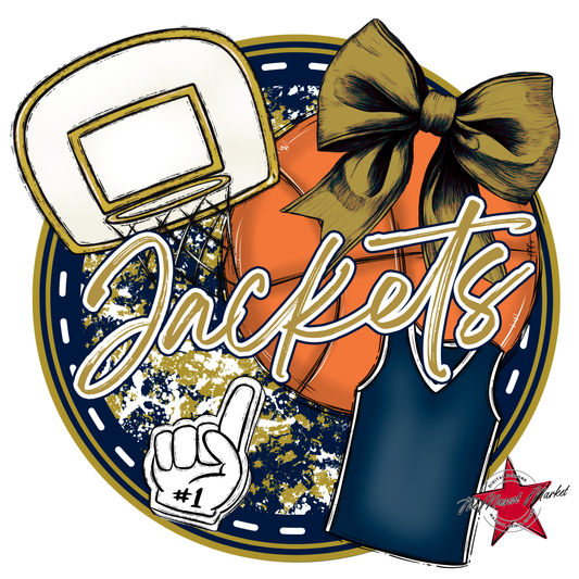 Jackets Circle Basketball Design-Navy-Gold