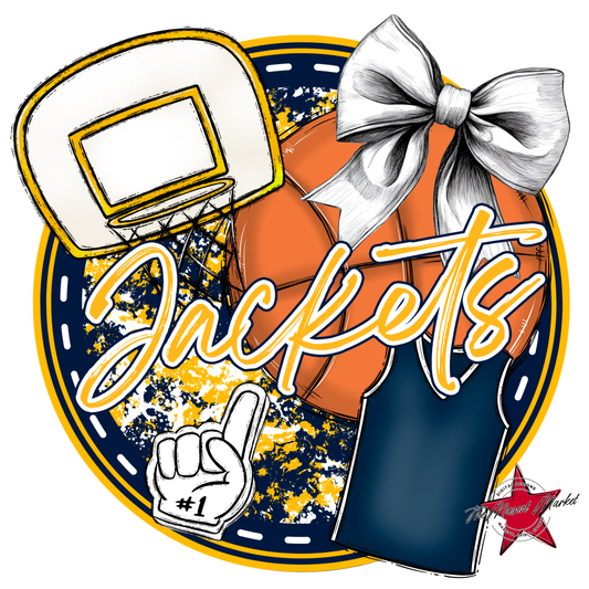 Jackets Circle Basketball Design-Navy-Yellow