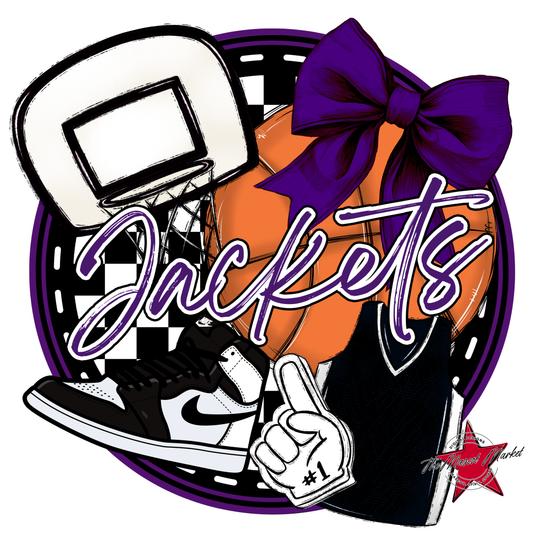 Jackets Circle Basketball Design-Purple
