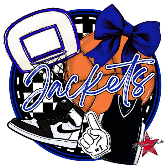 Jackets Circle Basketball Design-Royal Blue