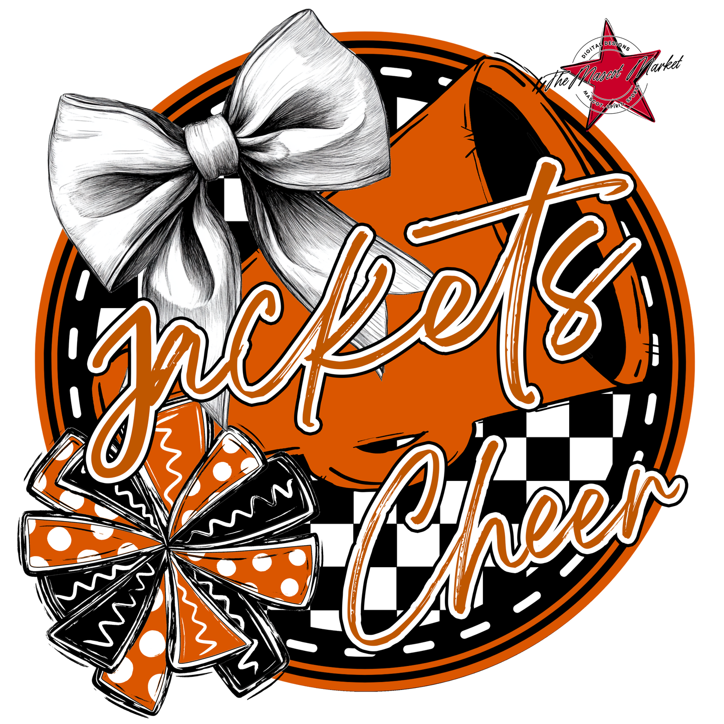 Jackets Circle Cheer Design-Burnt Orange