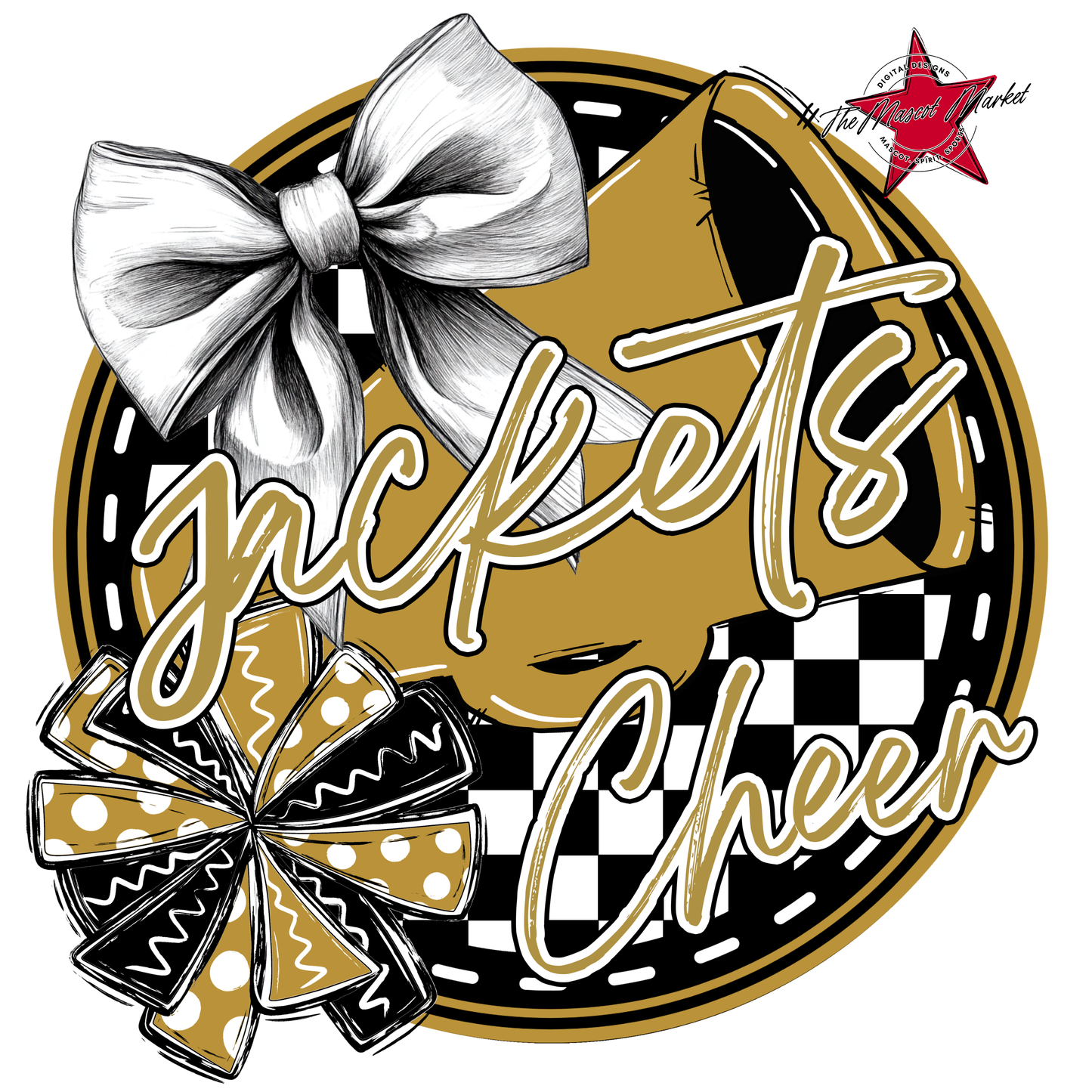 Jackets Circle Cheer Design-Gold