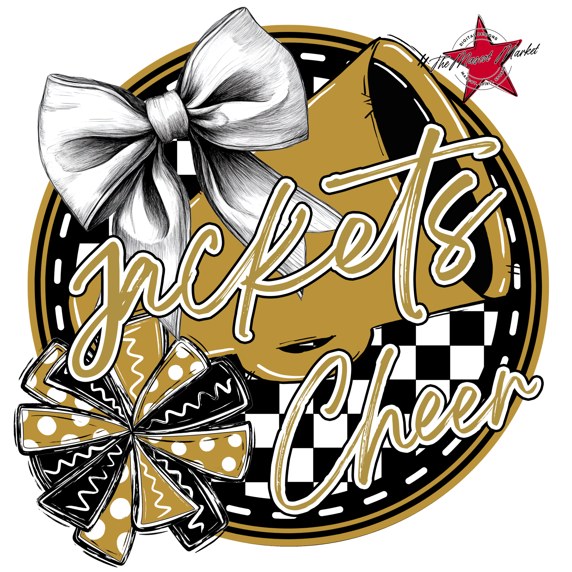 Jackets Circle Cheer Design-Gold