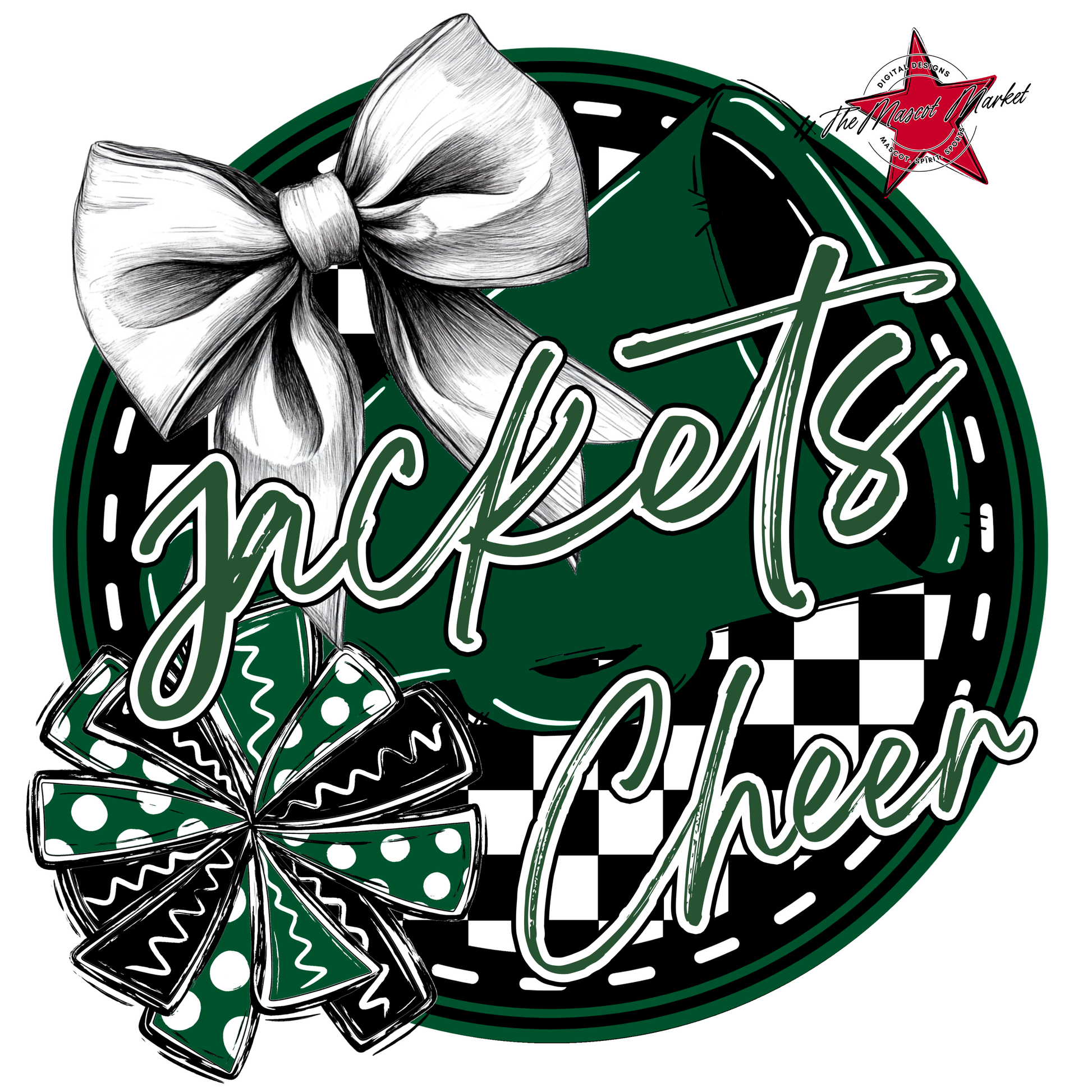 Jackets Circle Cheer Design-Green