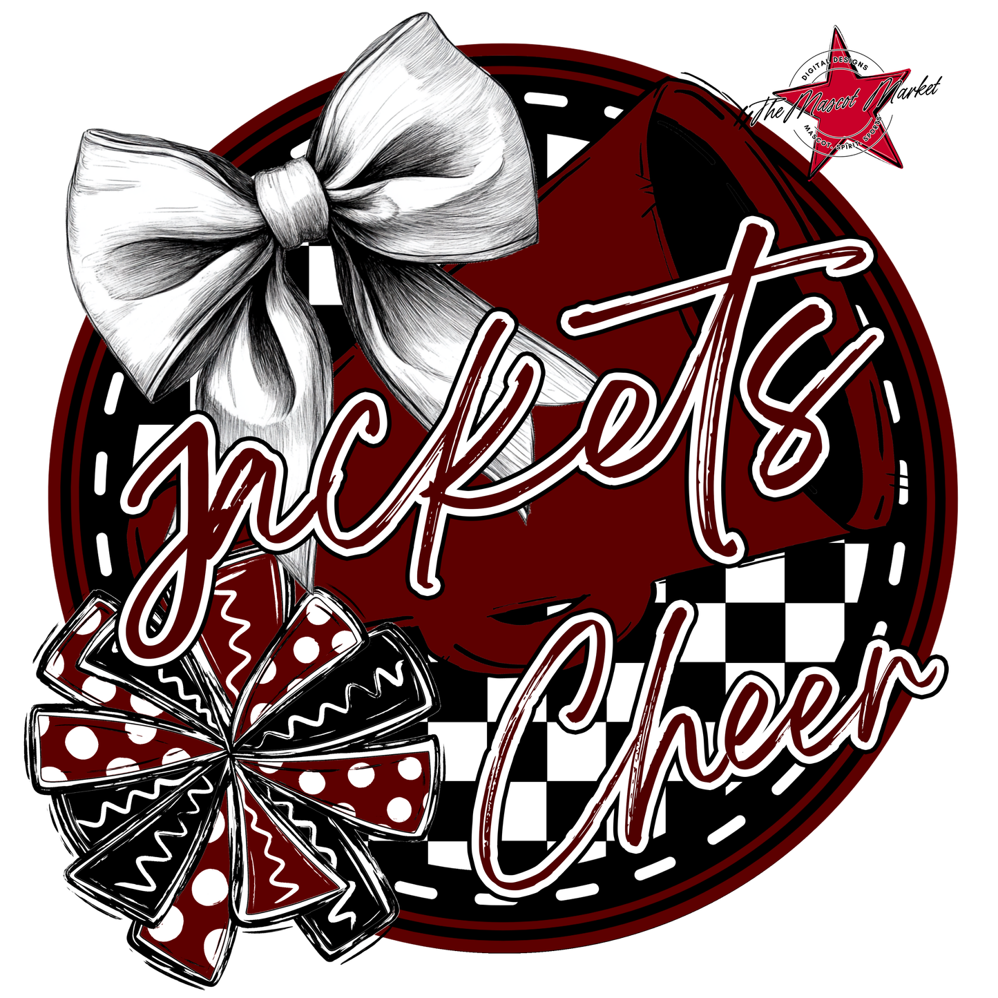 Jackets Circle Cheer Design-Maroon