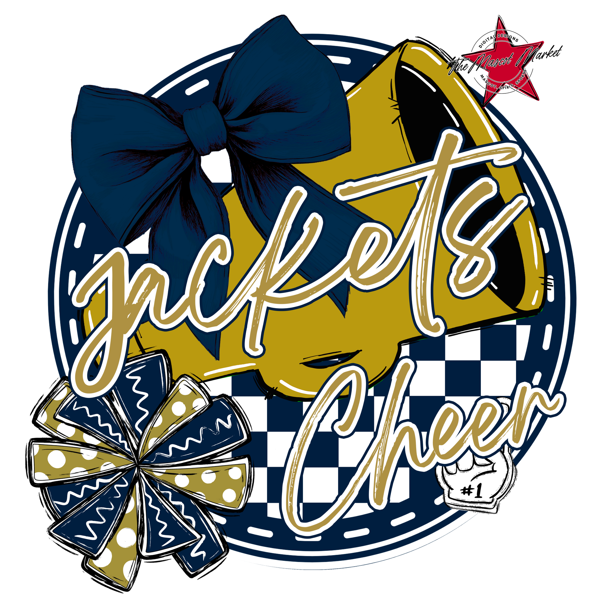 Jackets Circle Cheer Design-Navy-Gold