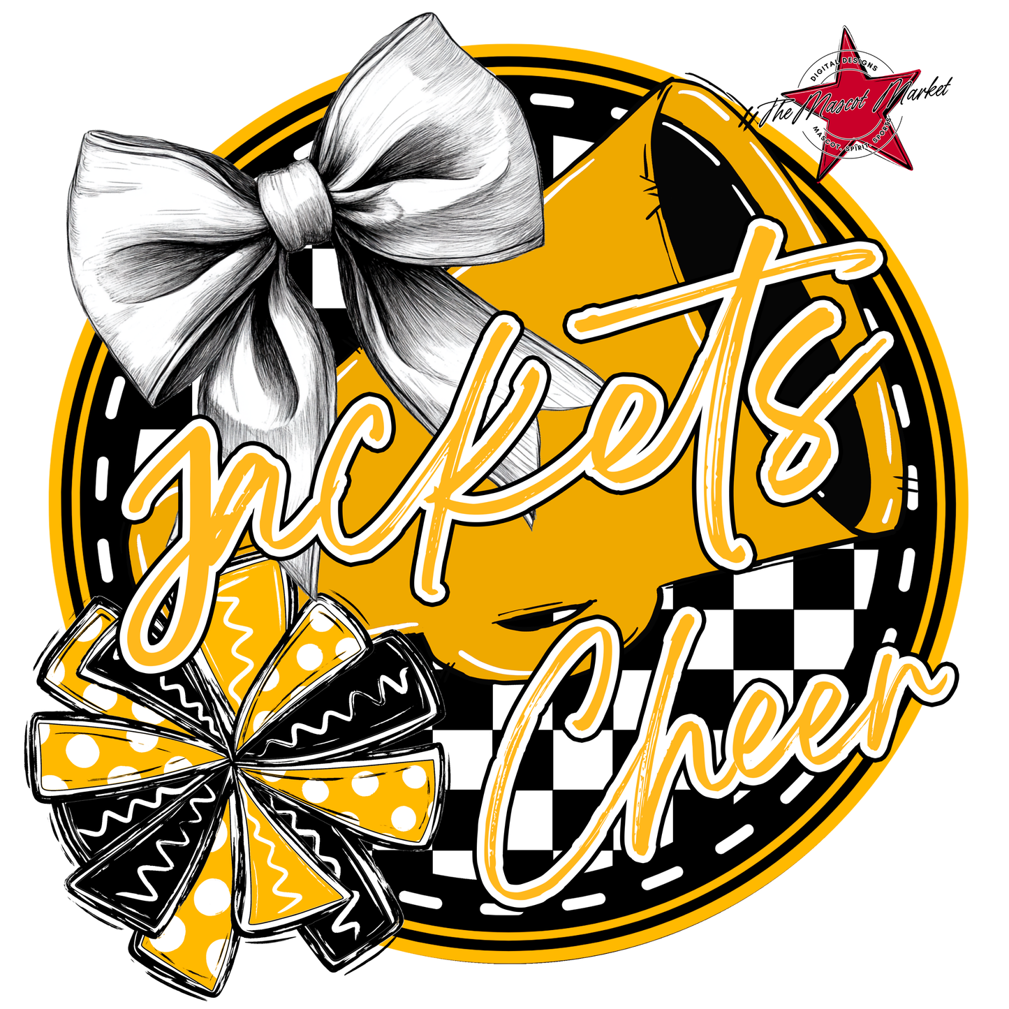 Jackets Circle Cheer Design-Yellow