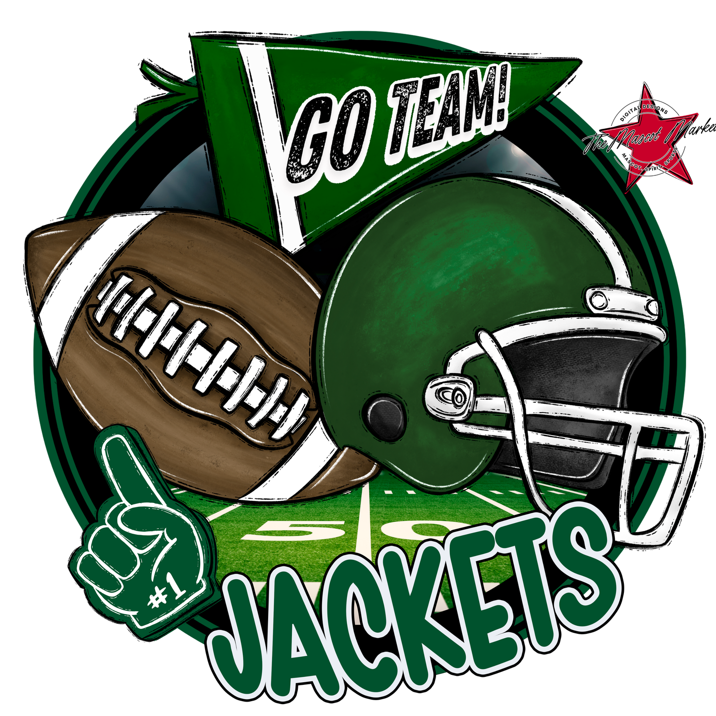 Jackets Circle Football Design-Green