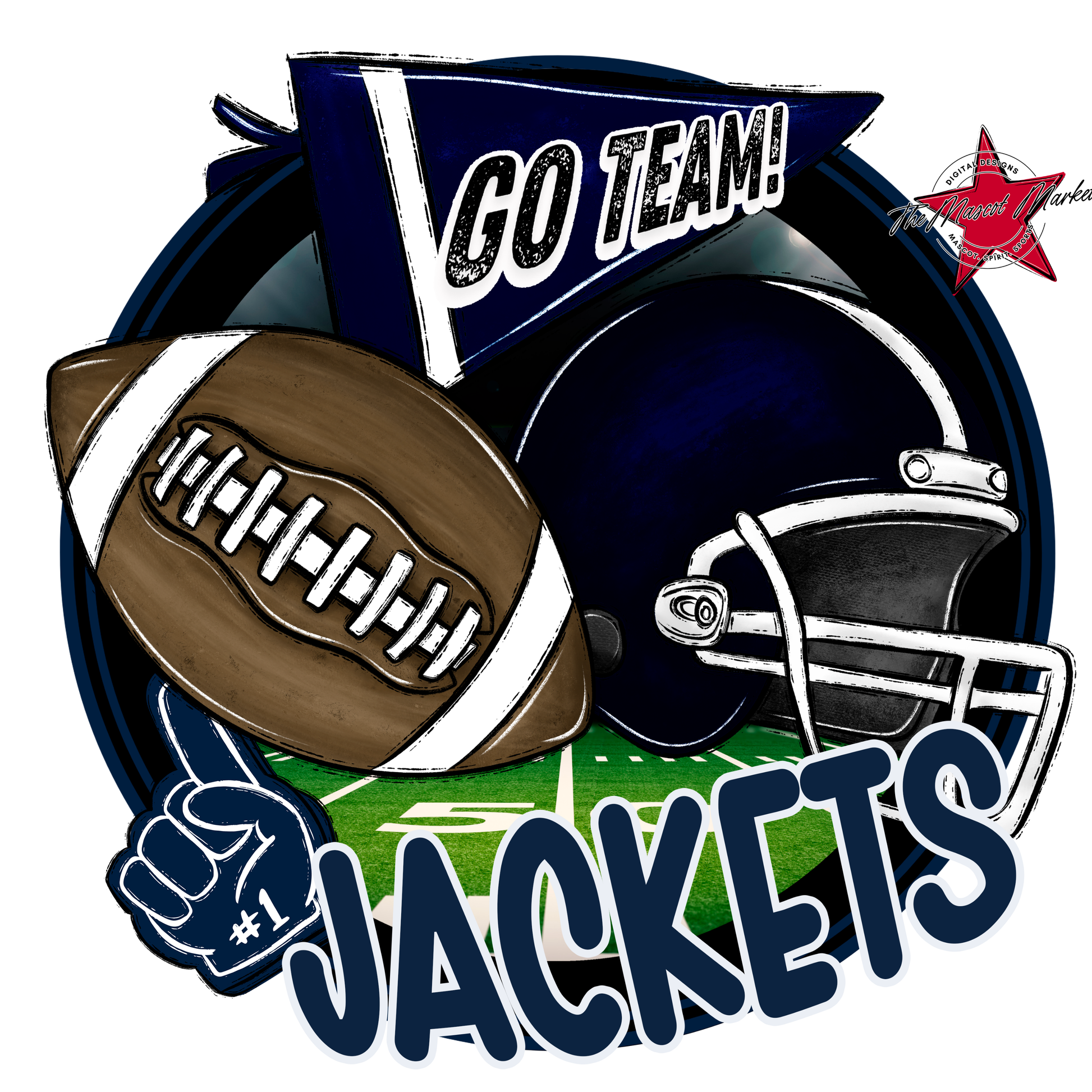 Jackets Circle Football Design-Navy