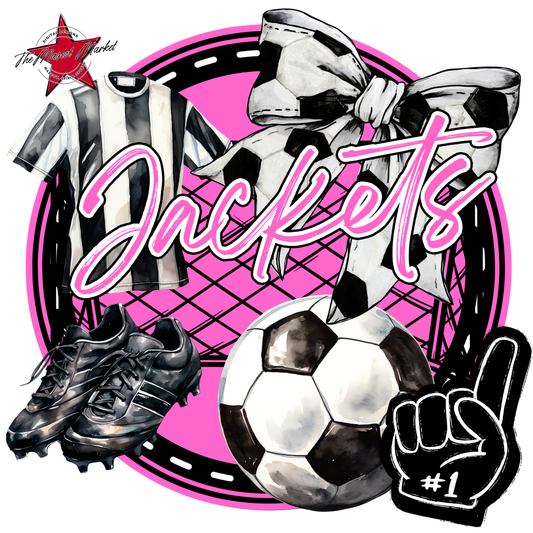 Jackets Circle Soccer Design-Baby Pink