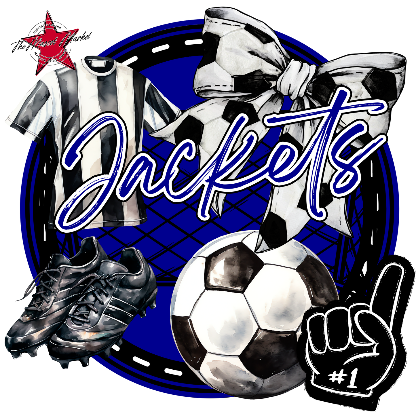 Jackets Circle Soccer Design-Blue