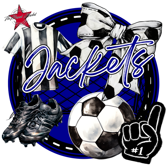 Jackets Circle Soccer Design-Blue