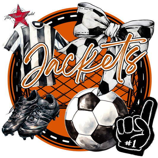 Jackets Circle Soccer Design-Burnt Orange
