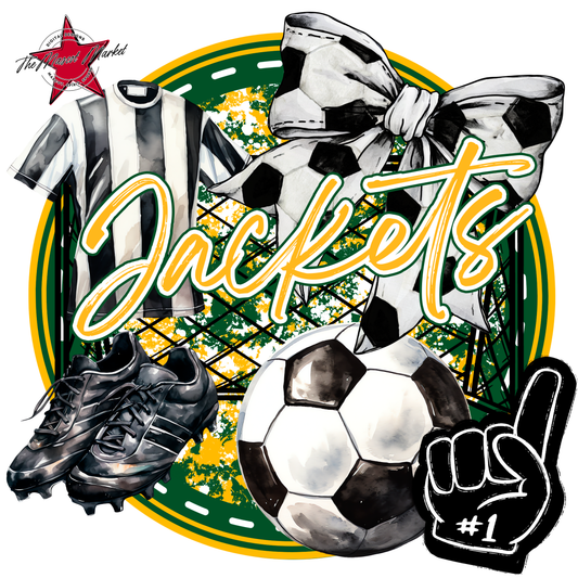 Jackets Circle Soccer Design-Green-Yellow