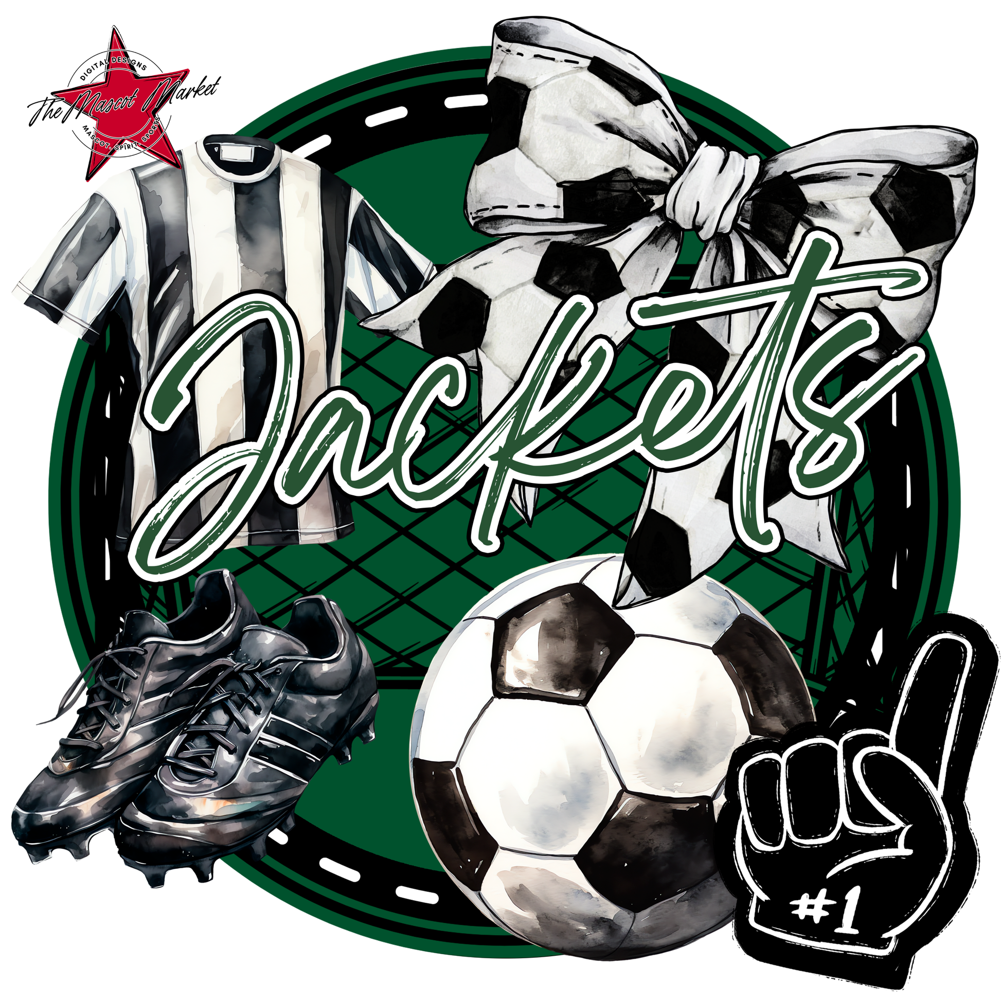 Jackets Circle Soccer Design-Green