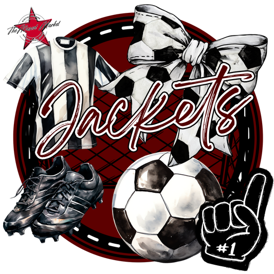 Jackets Circle Soccer Design-Maroon