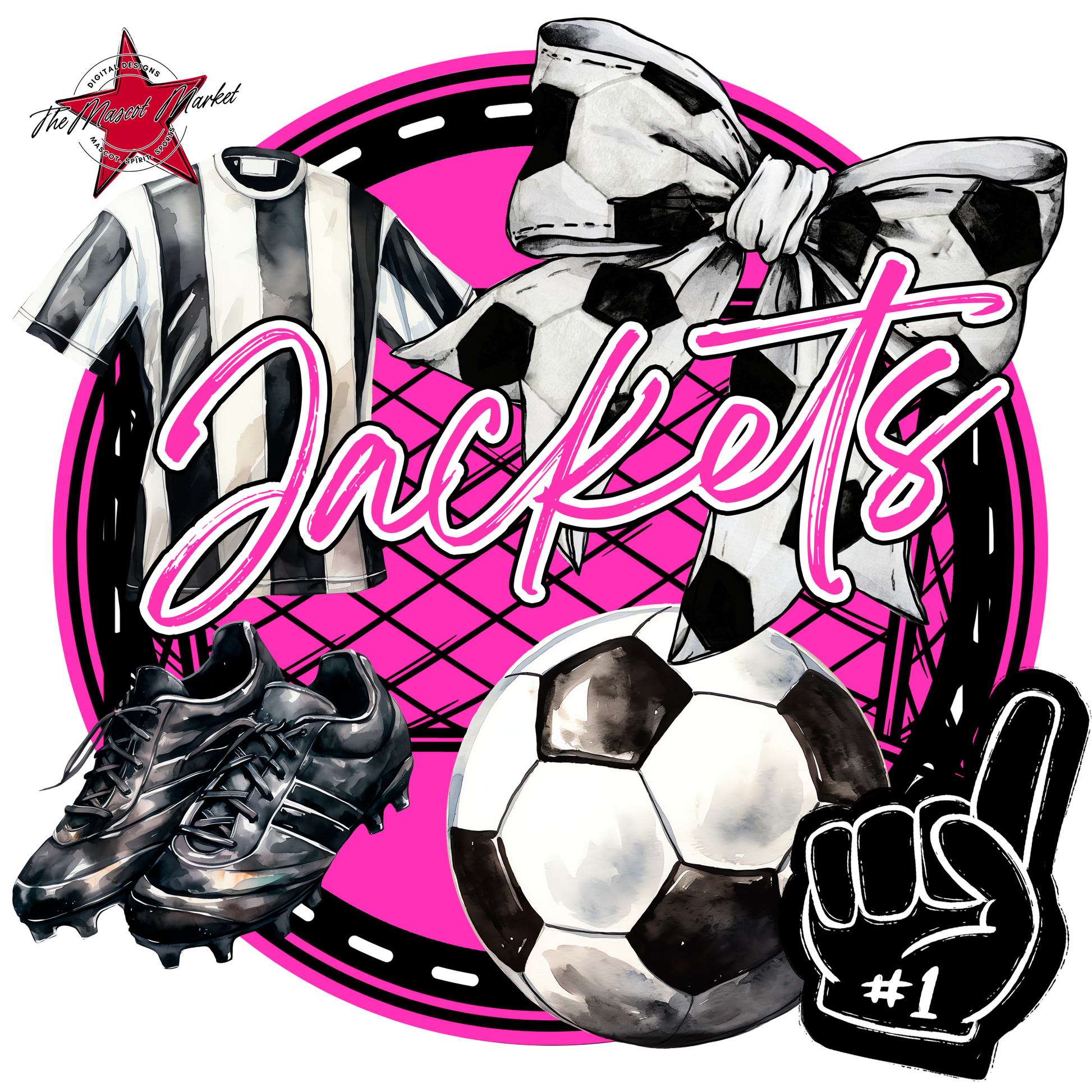 Jackets Circle Soccer Design-Pink