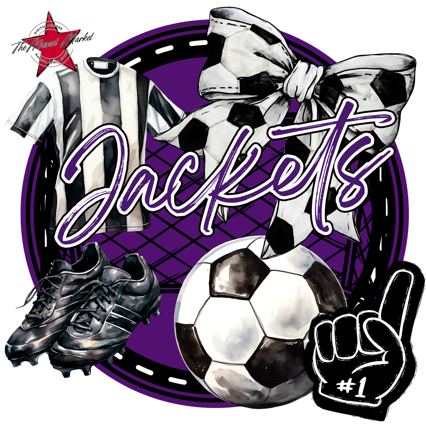 Jackets Circle Soccer Design-Purple