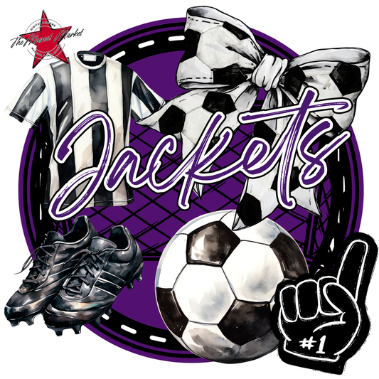 Jackets Circle Soccer Design-Purple