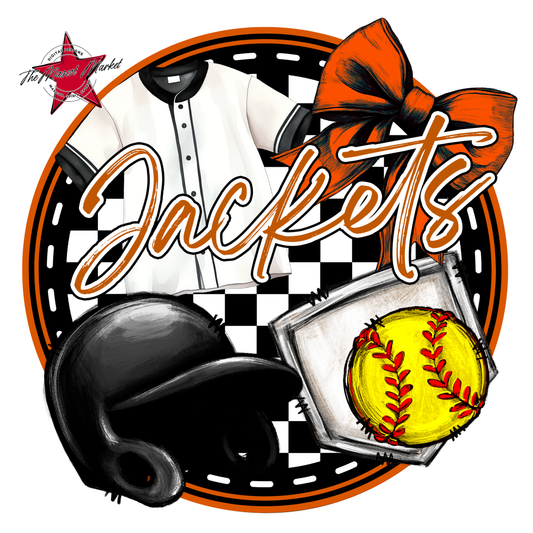 Jackets Circle Softball Design-Burnt Orange
