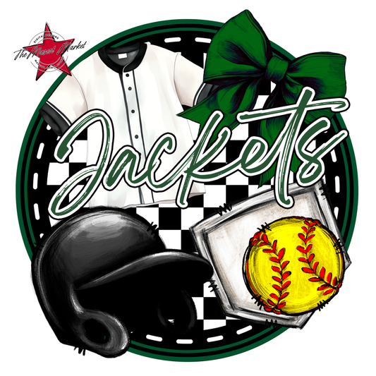Jackets Circle Softball Design-Green