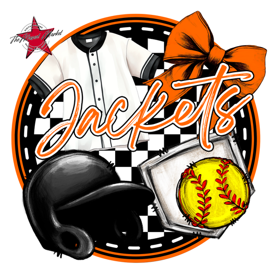 Jackets Circle Softball Design-Orange