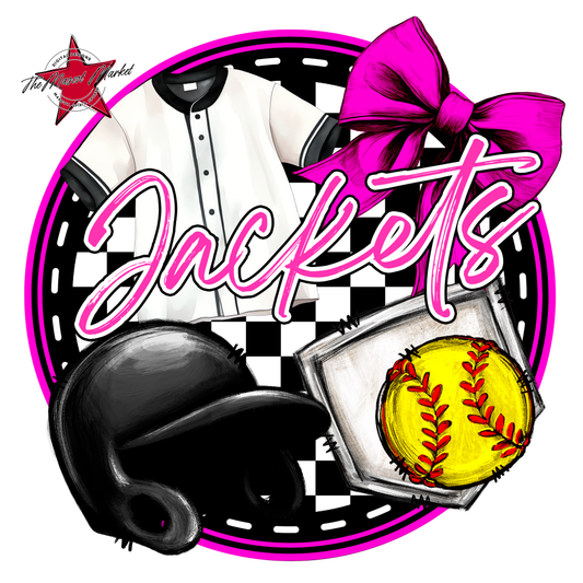 Jackets Circle Softball Design-Pink