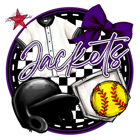Jackets Circle Softball Design-Purple