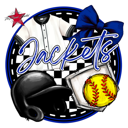 Jackets Circle Softball Design-Royal Blue