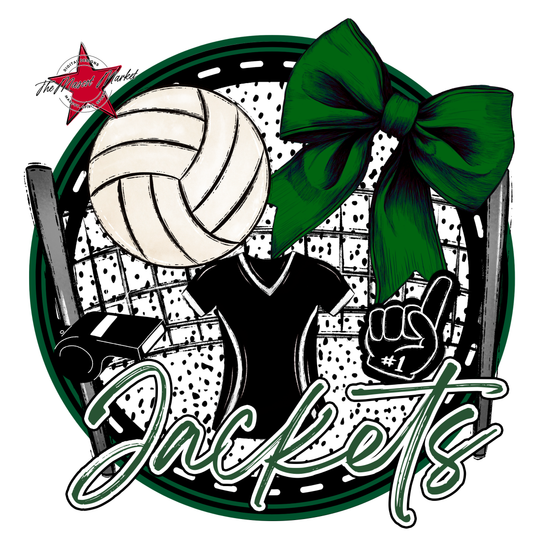 Jackets Circle Volleyball Design-Green