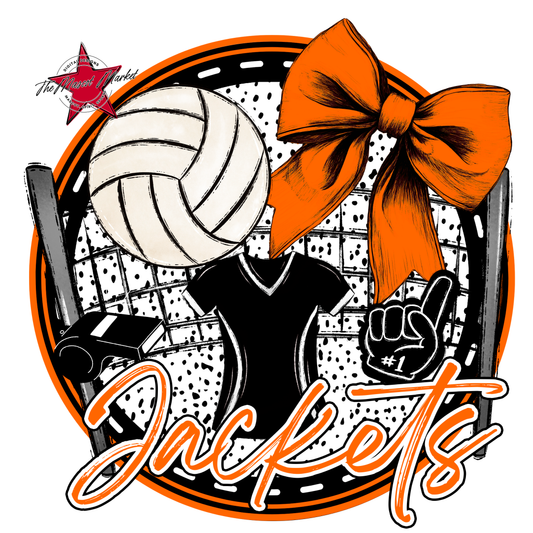 Jackets Circle Volleyball Design-Orange
