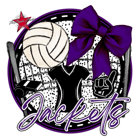 Jackets Circle Volleyball Design-Purple