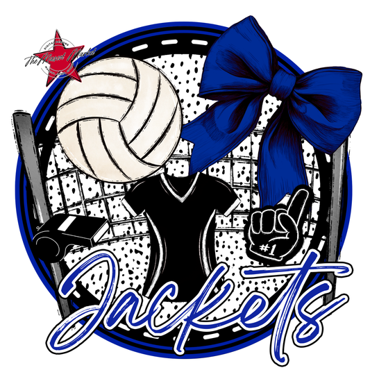 Jackets Circle Volleyball Design-Royal Blue
