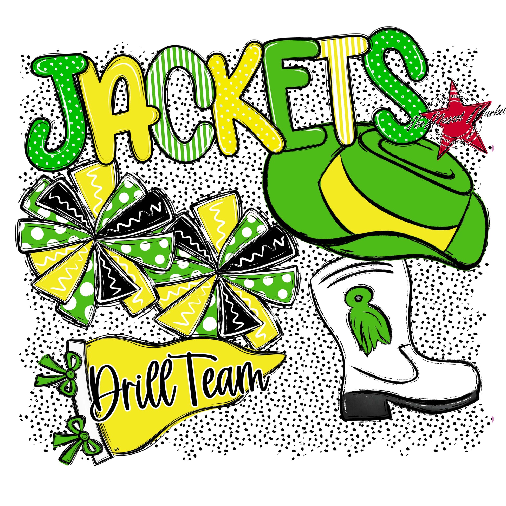 Jackets Drillteam Spirit-Bright Green & Bright Yellow